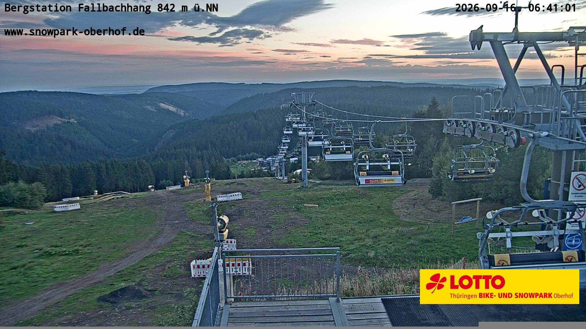 Archiv Foto Webcam Oberhof: Sessellift Fallbachhang Bergstation
