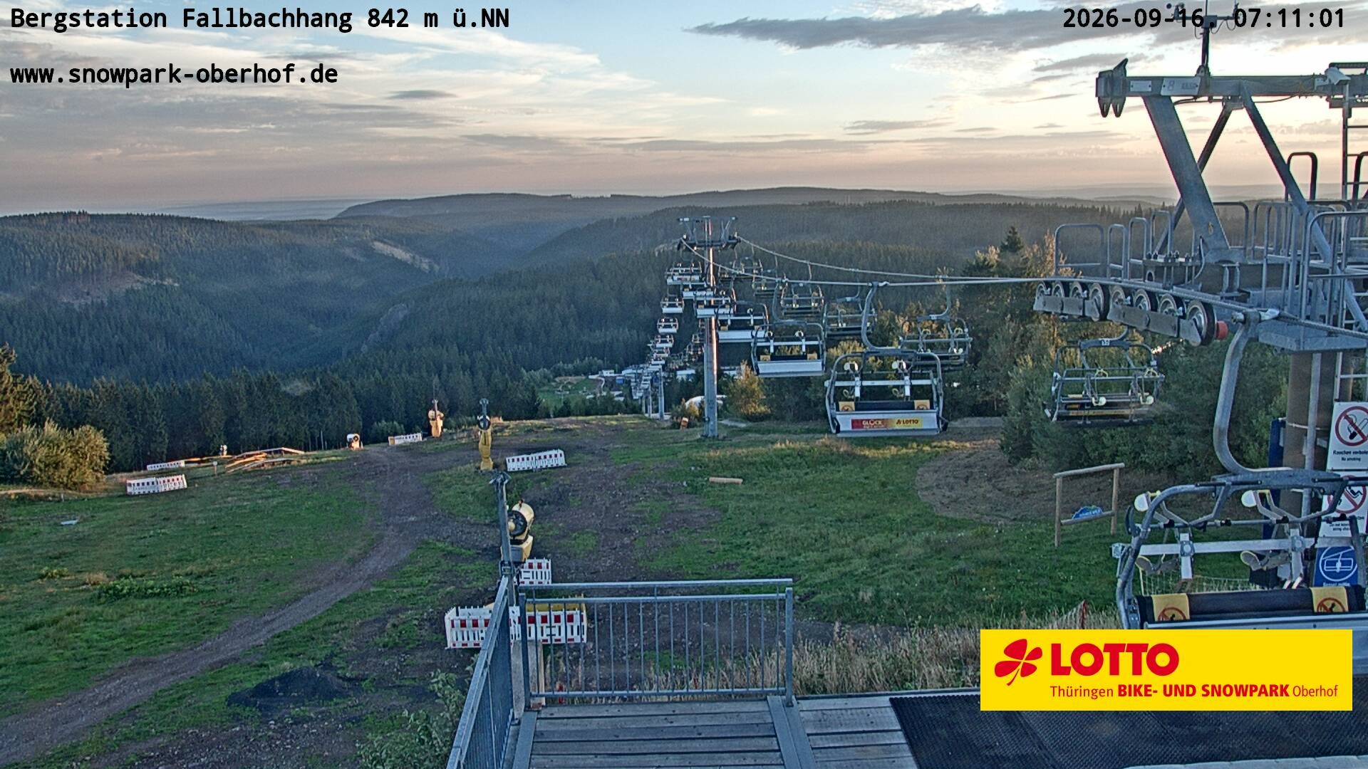 Archiv Foto Webcam Oberhof: Sessellift Fallbachhang Bergstation