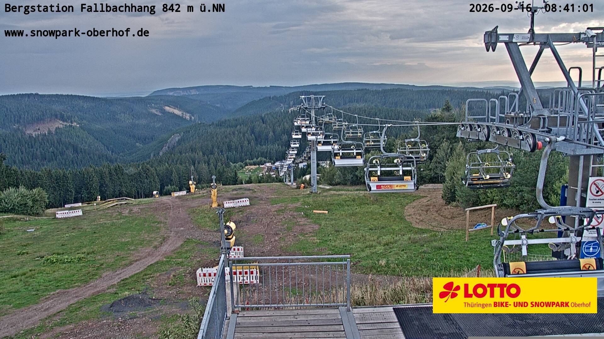 Archiv Foto Webcam Oberhof: Sessellift Fallbachhang Bergstation