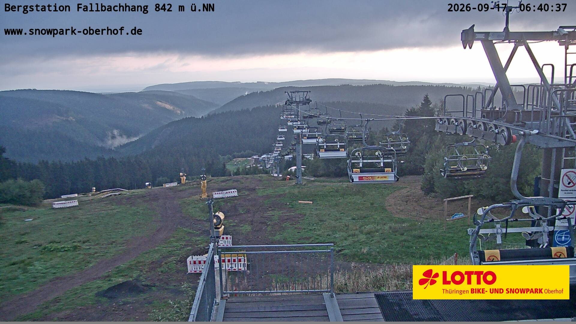 Archived image Webcam Oberhof: Chair Lift Fallbachhang