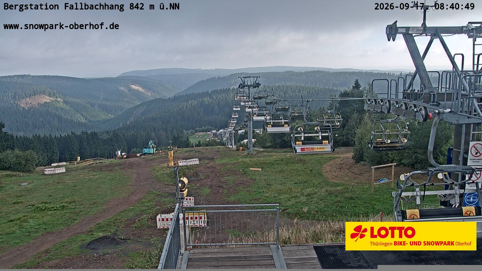 Archived image Webcam Oberhof: Chair Lift Fallbachhang