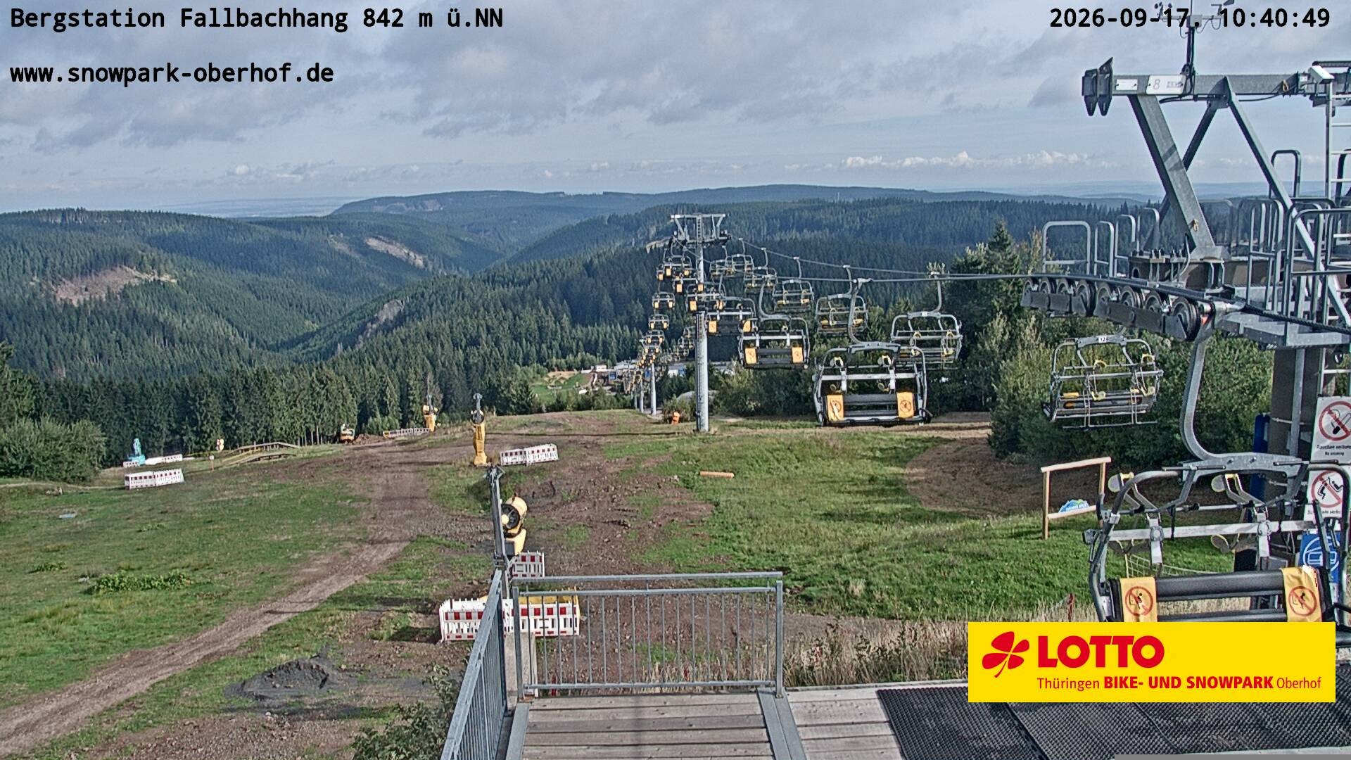 Archived image Webcam Oberhof: Chair Lift Fallbachhang