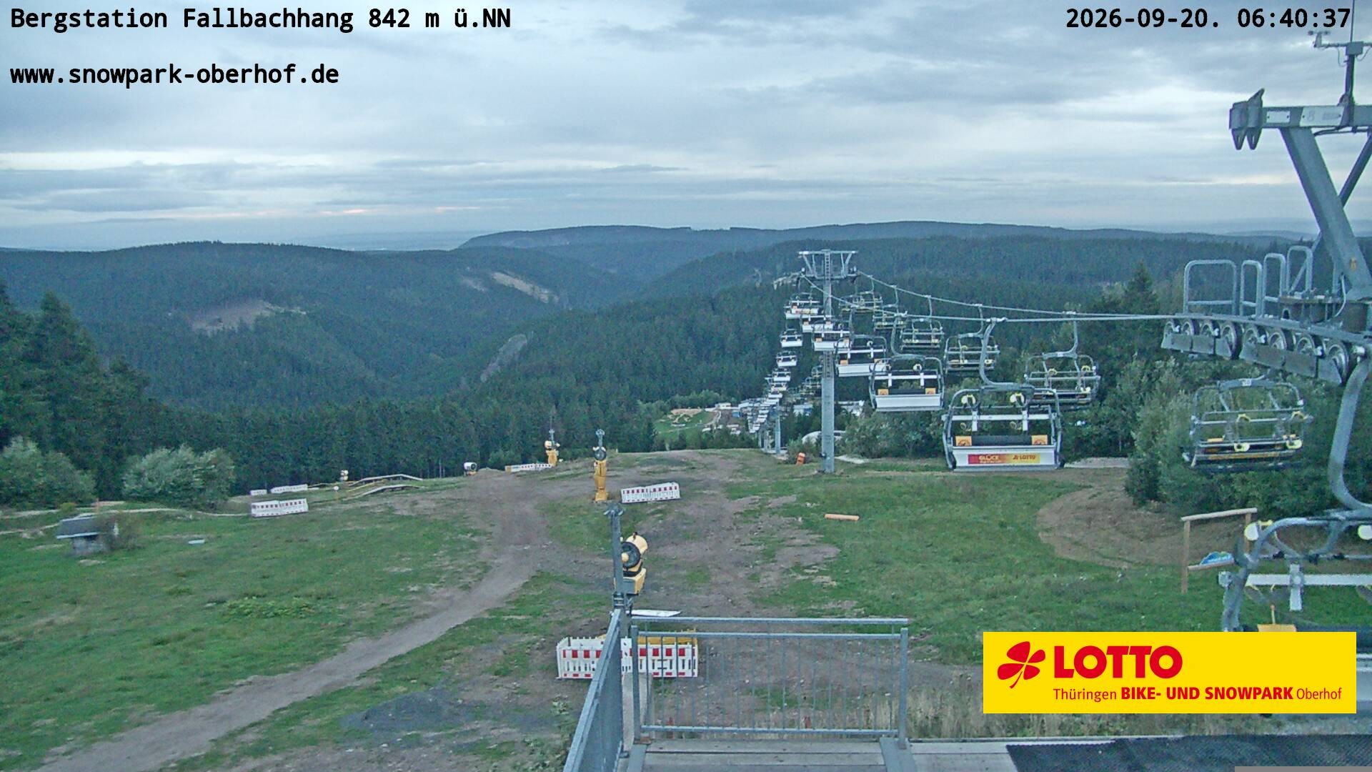 Archiv Foto Webcam Oberhof: Sessellift Fallbachhang Bergstation