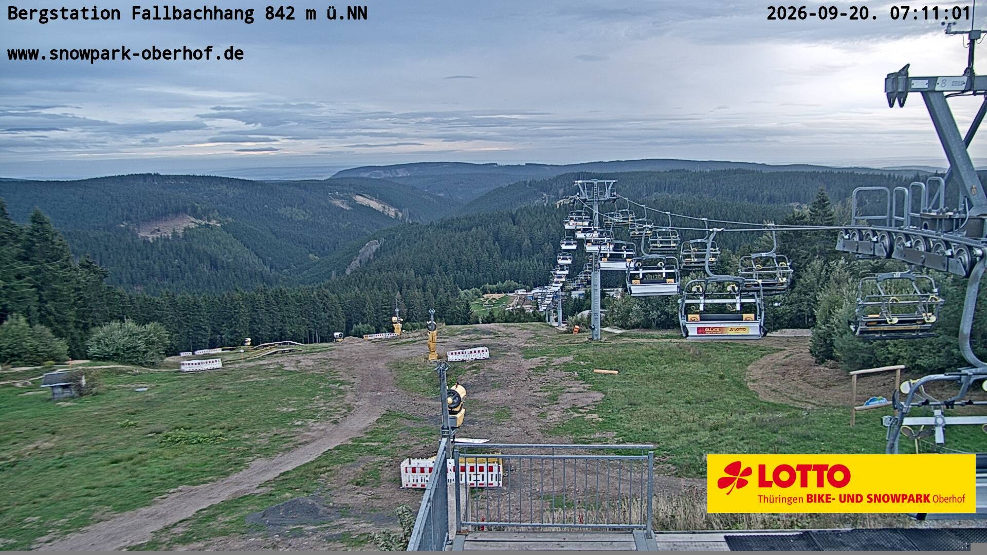 Archiv Foto Webcam Oberhof: Sessellift Fallbachhang Bergstation
