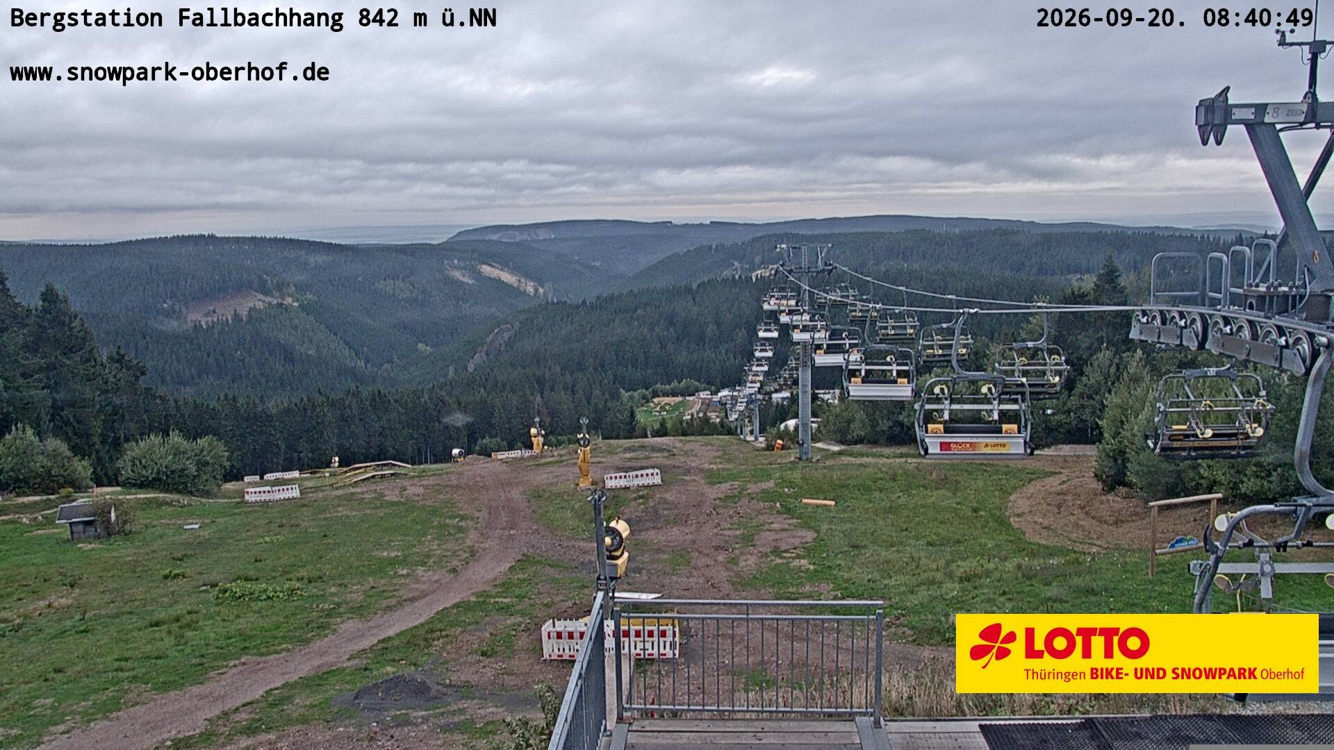 Archiv Foto Webcam Oberhof: Sessellift Fallbachhang Bergstation