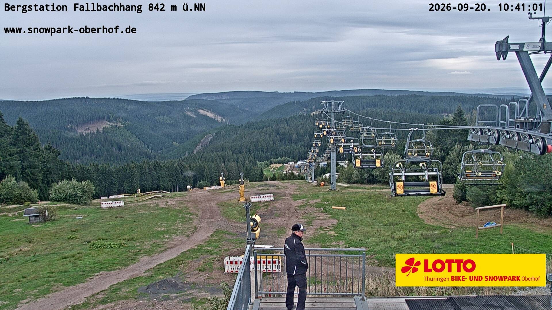 Archiv Foto Webcam Oberhof: Sessellift Fallbachhang Bergstation