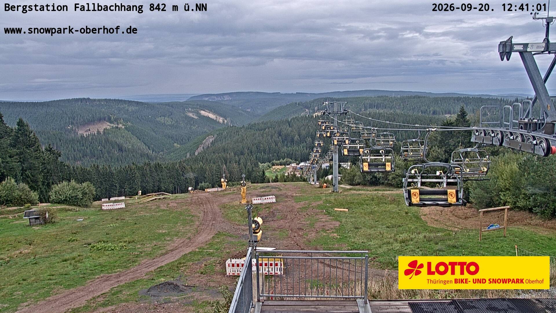 Archiv Foto Webcam Oberhof: Sessellift Fallbachhang Bergstation