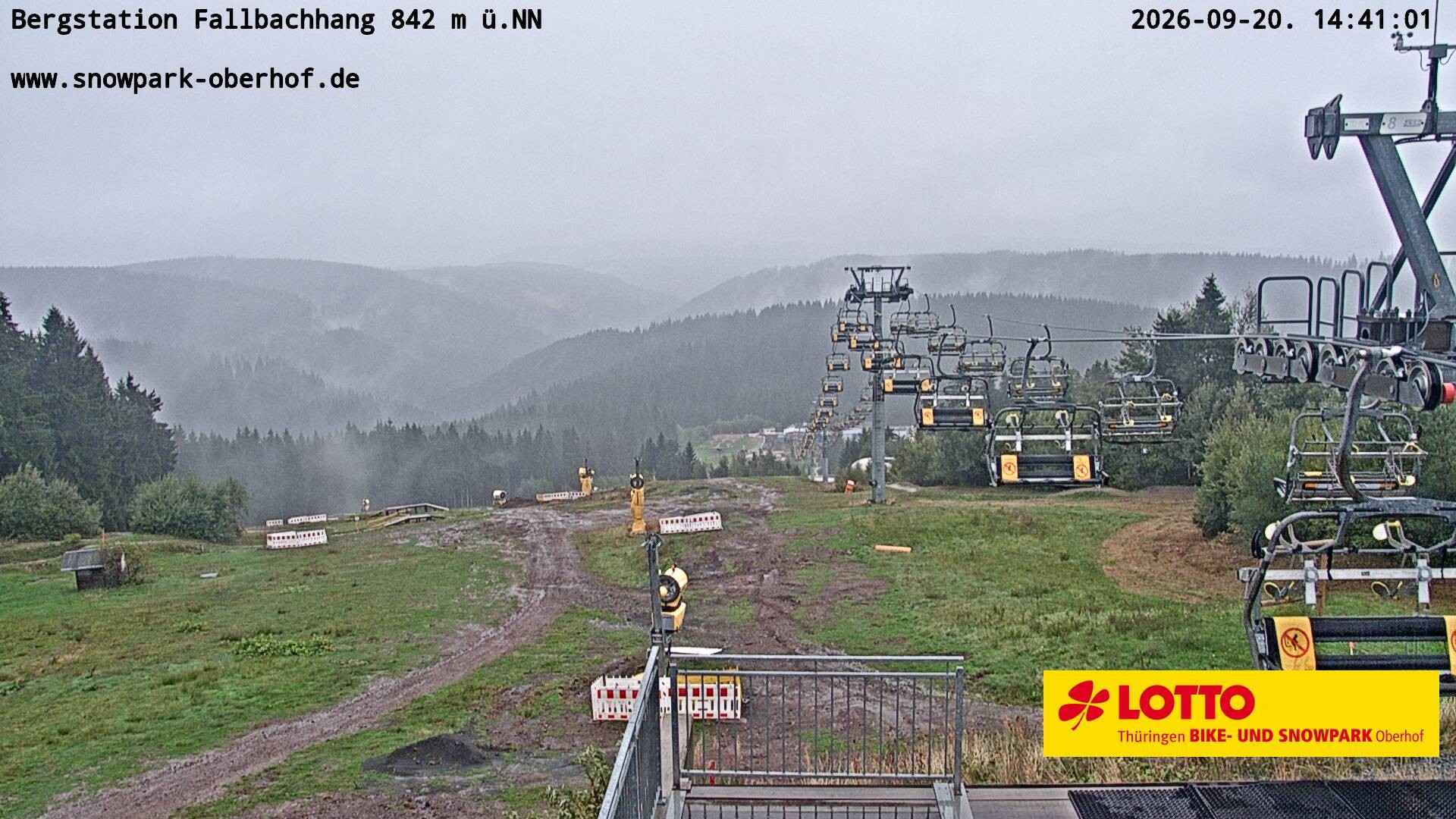 Archiv Foto Webcam Oberhof: Sessellift Fallbachhang Bergstation
