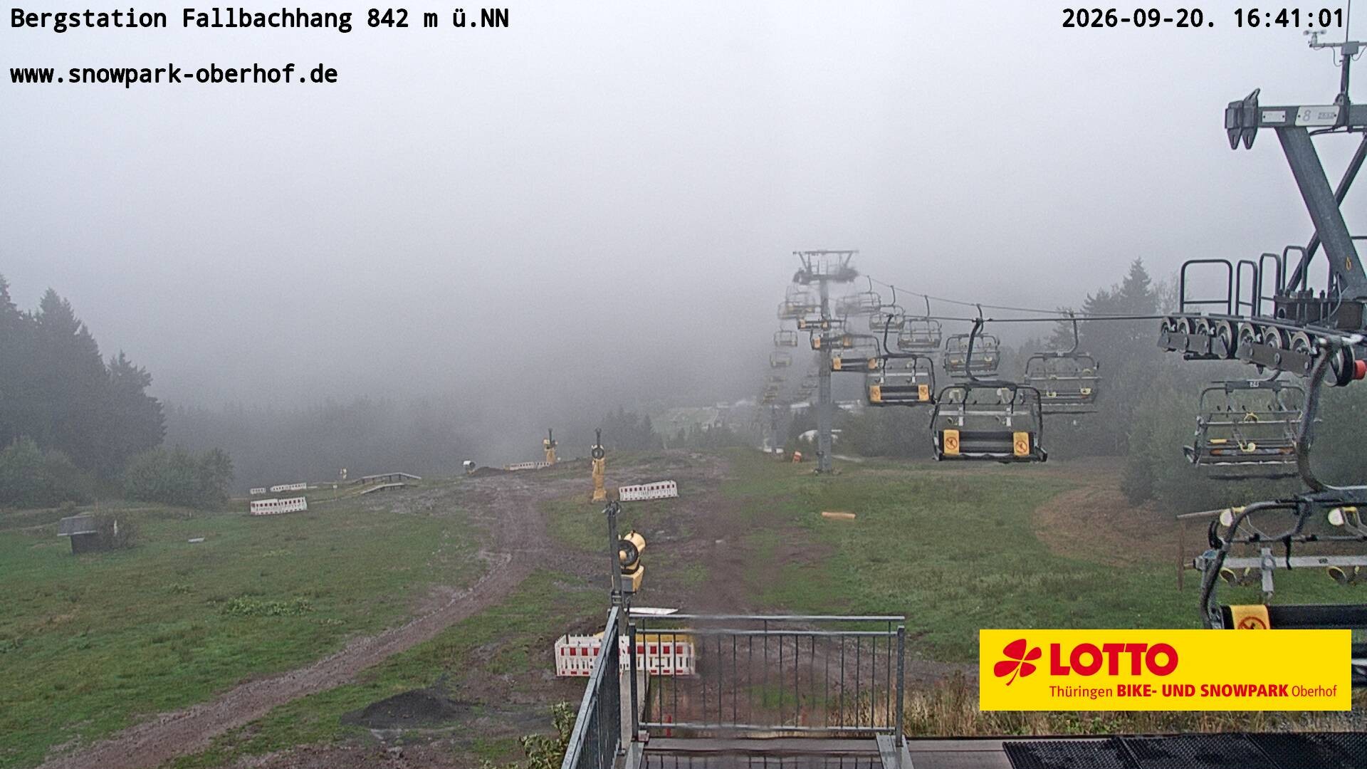 Archiv Foto Webcam Oberhof: Sessellift Fallbachhang Bergstation