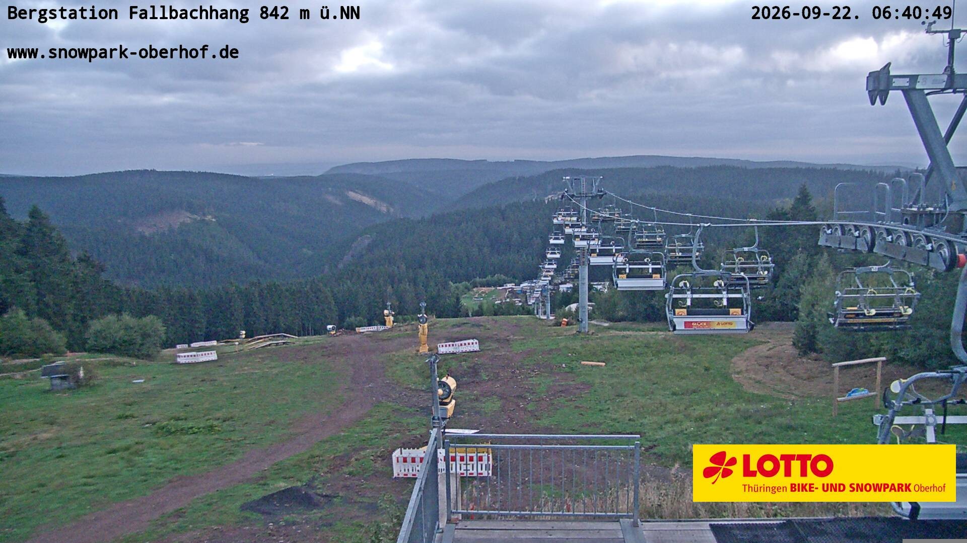 Archiv Foto Webcam Oberhof: Sessellift Fallbachhang Bergstation