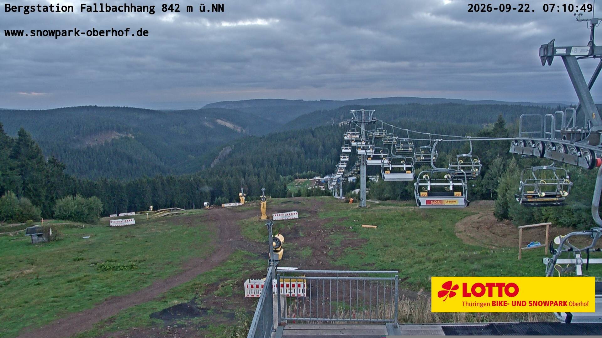 Archiv Foto Webcam Oberhof: Sessellift Fallbachhang Bergstation