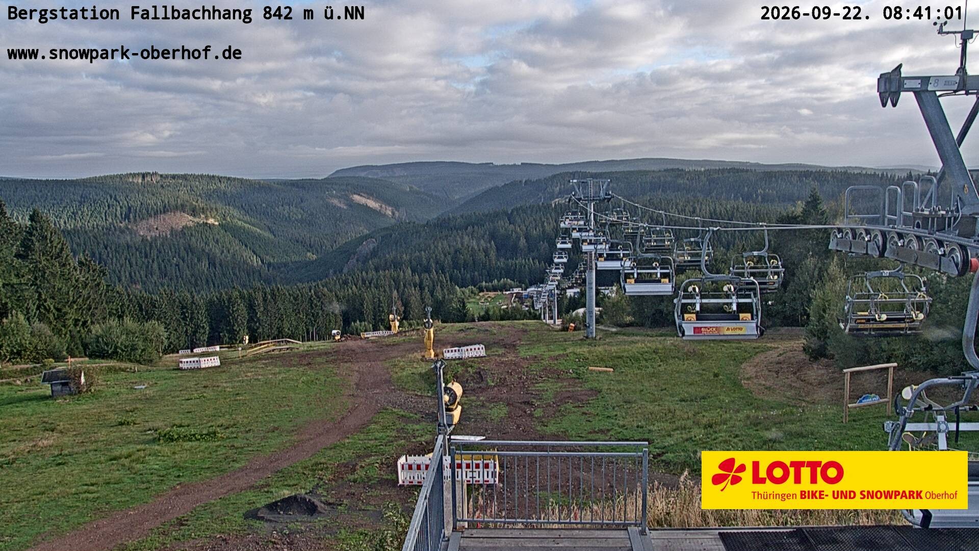 Archiv Foto Webcam Oberhof: Sessellift Fallbachhang Bergstation