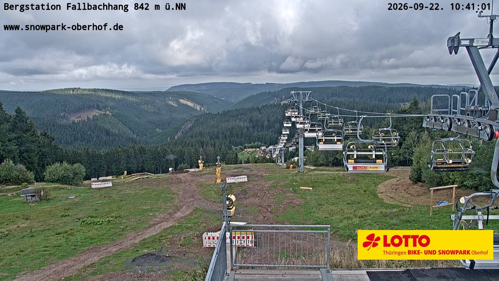 Archiv Foto Webcam Oberhof: Sessellift Fallbachhang Bergstation