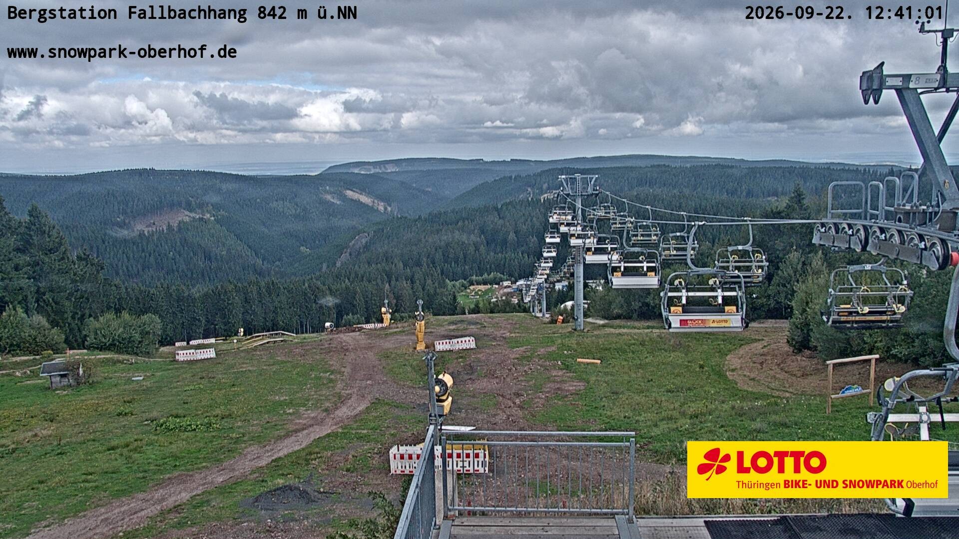 Archiv Foto Webcam Oberhof: Sessellift Fallbachhang Bergstation