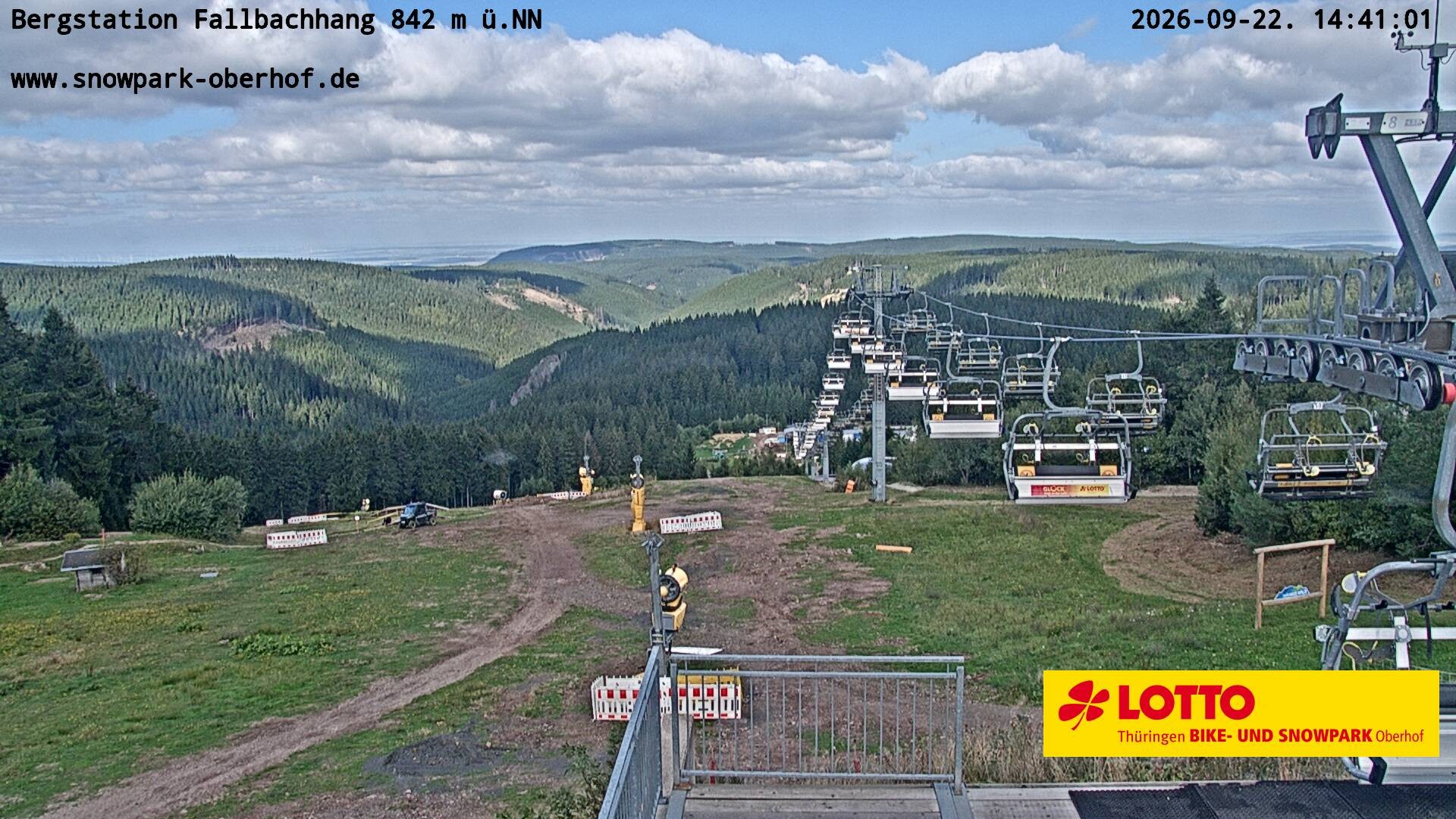 Archiv Foto Webcam Oberhof: Sessellift Fallbachhang Bergstation