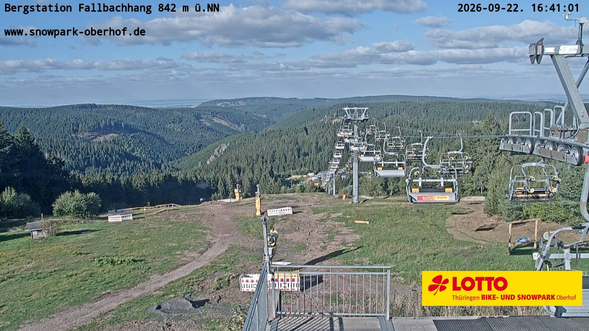 Archiv Foto Webcam Oberhof: Sessellift Fallbachhang Bergstation