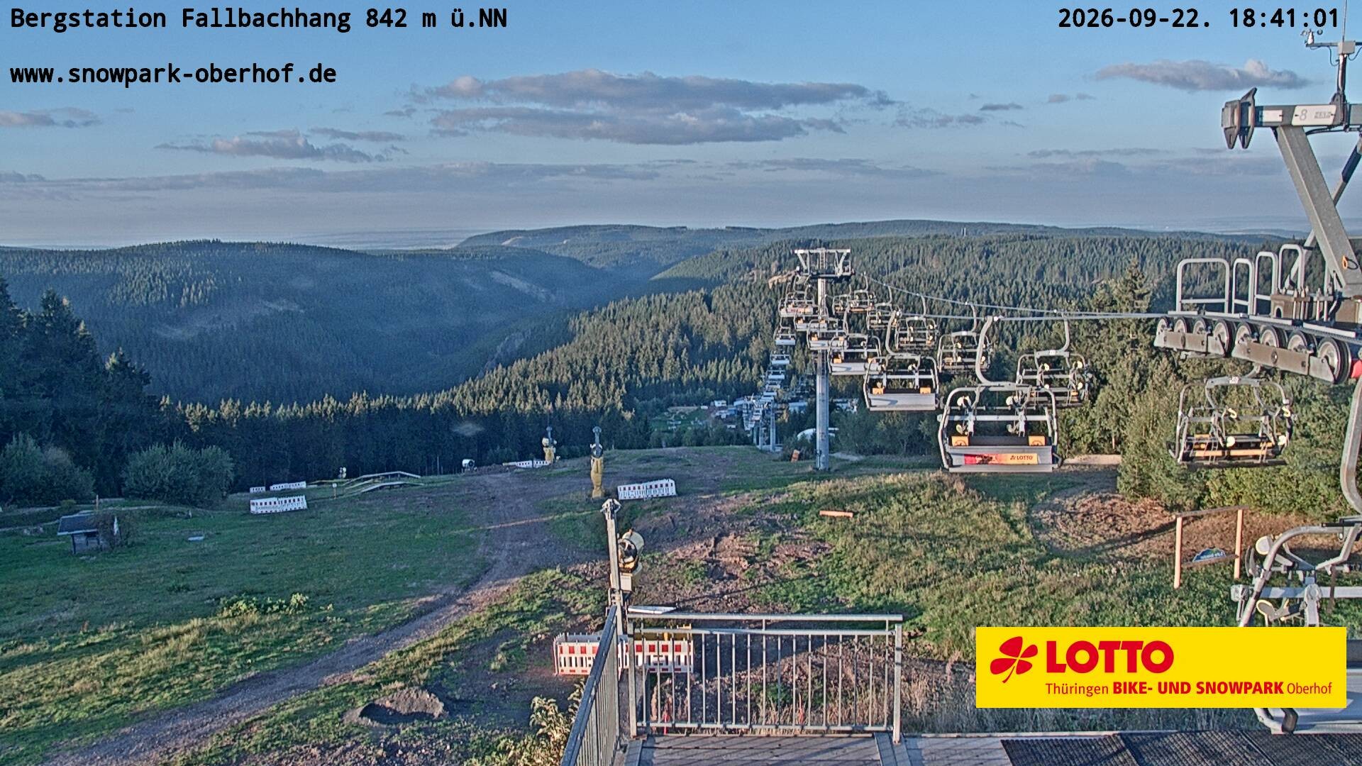 Archiv Foto Webcam Oberhof: Sessellift Fallbachhang Bergstation