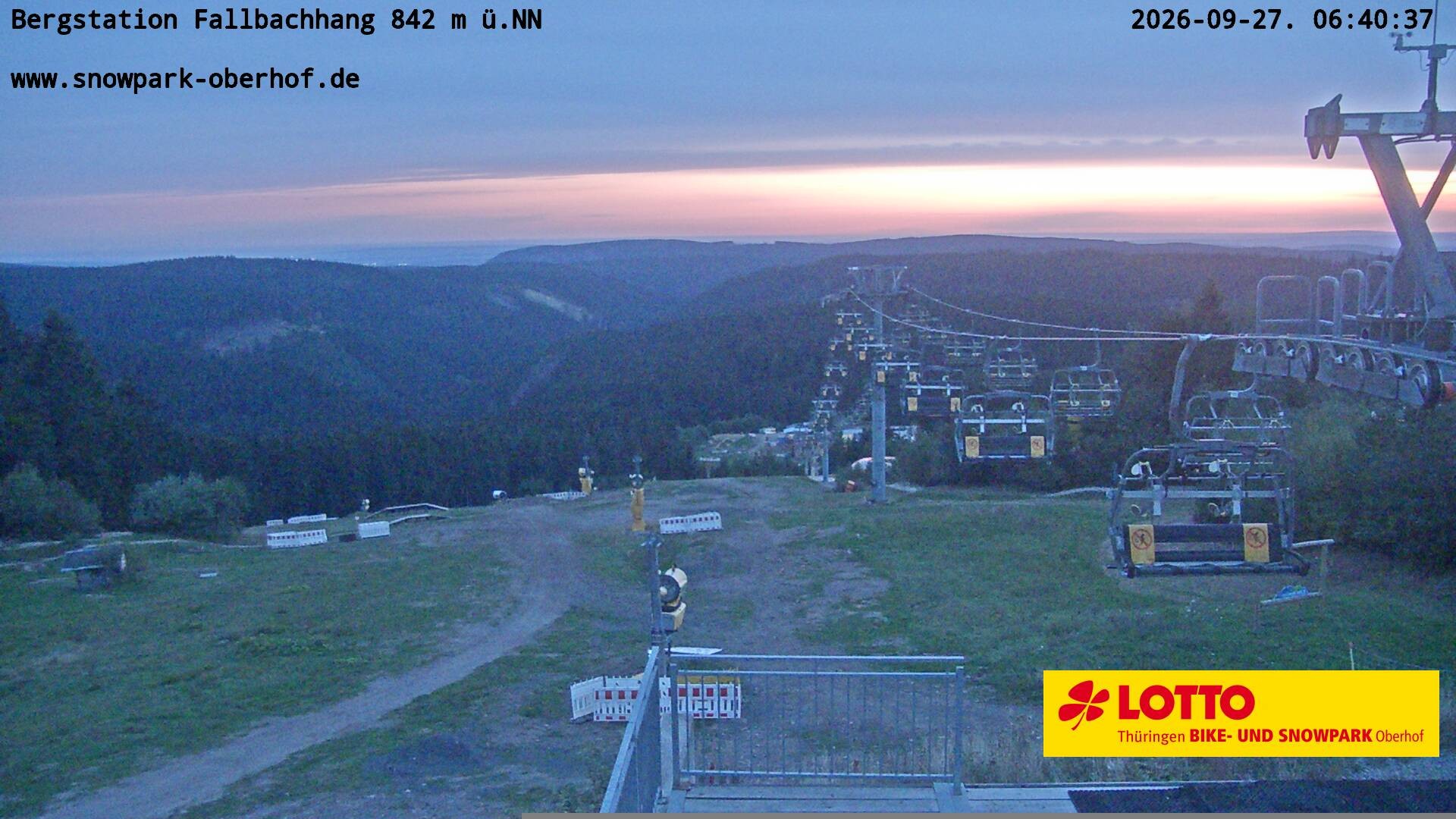 Archiv Foto Webcam Oberhof: Sessellift Fallbachhang Bergstation