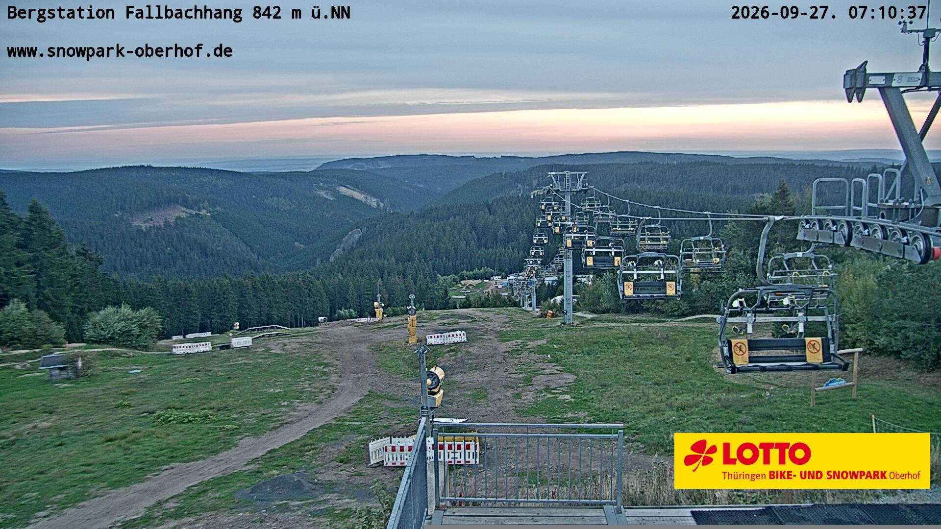 Archiv Foto Webcam Oberhof: Sessellift Fallbachhang Bergstation