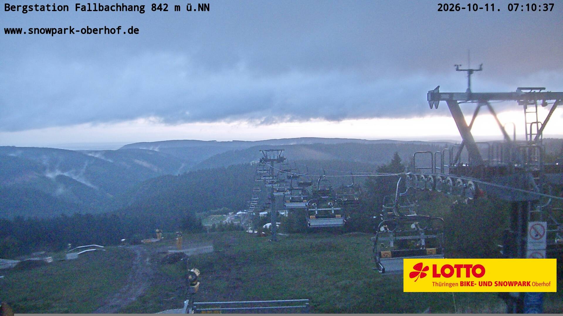 Archiv Foto Webcam Oberhof: Sessellift Fallbachhang Bergstation