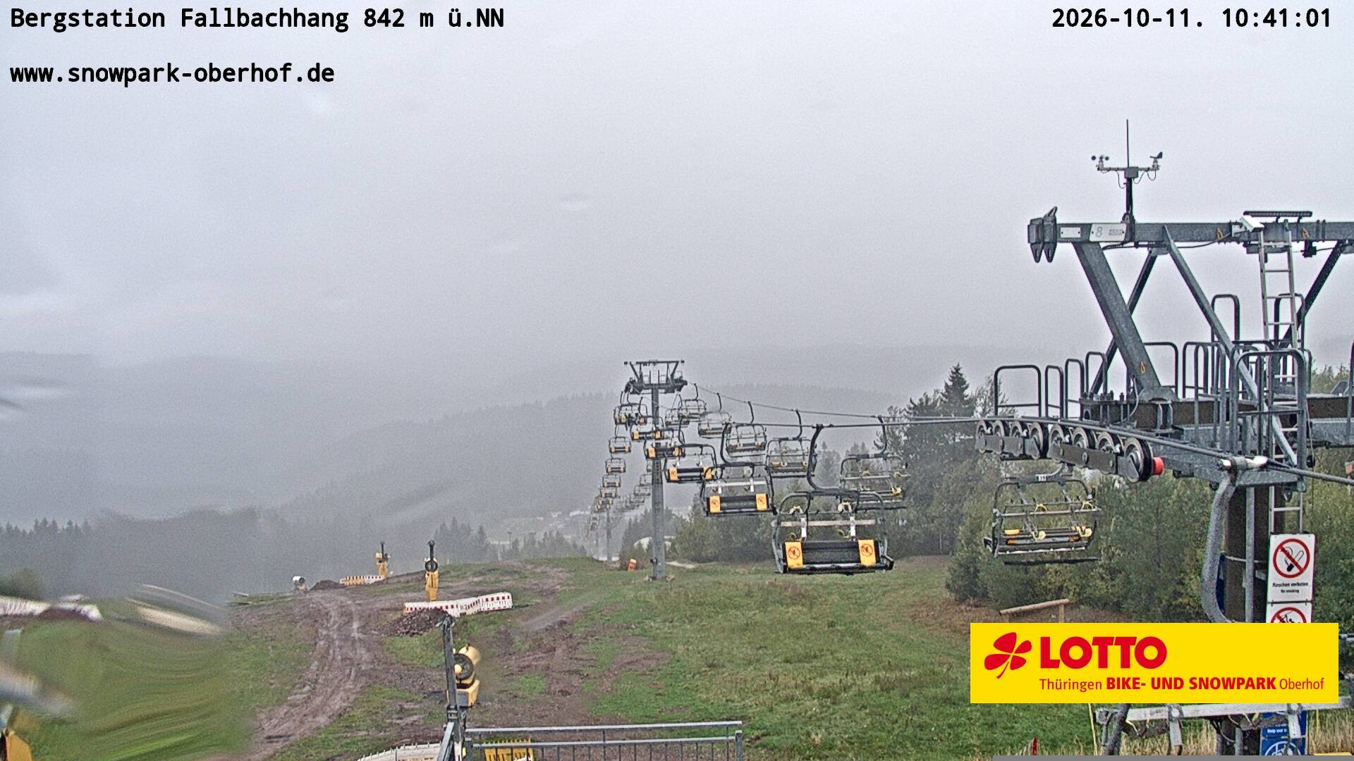 Archiv Foto Webcam Oberhof: Sessellift Fallbachhang Bergstation