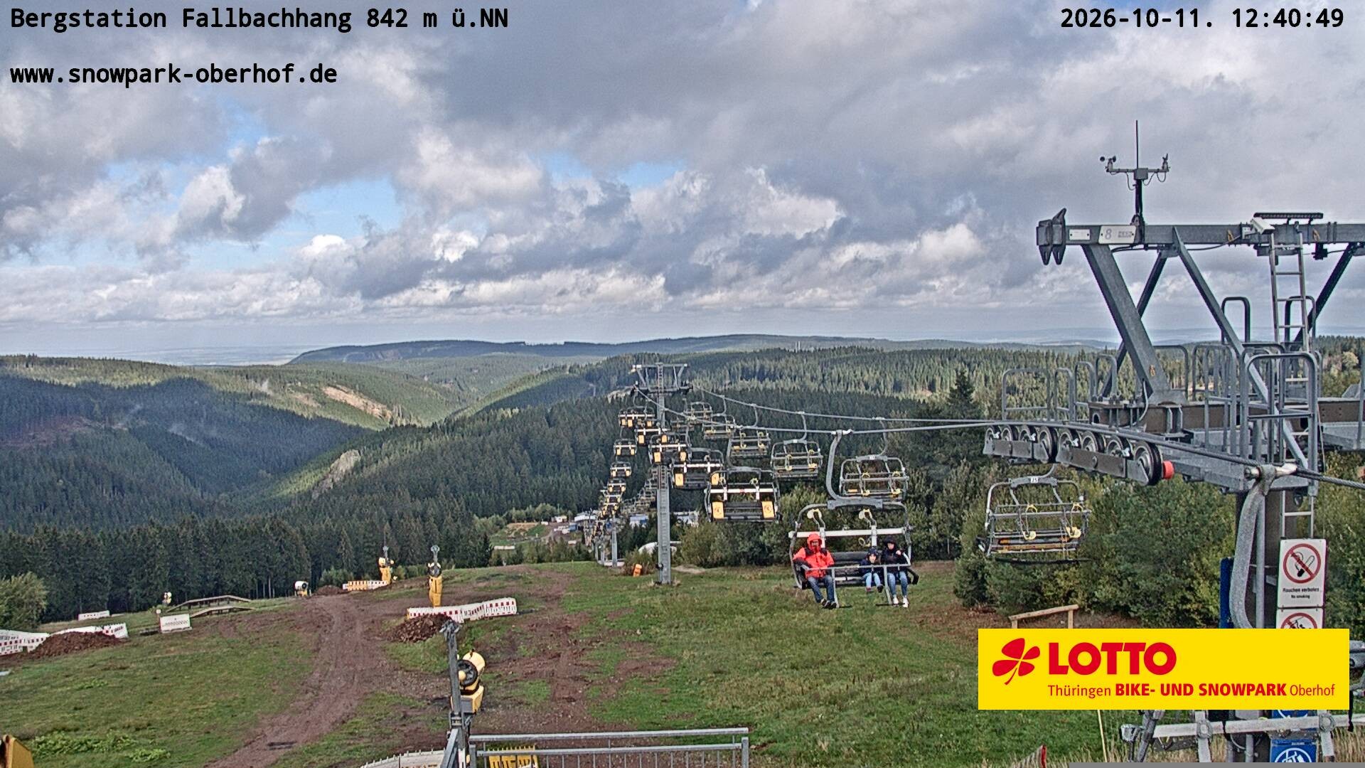 Archiv Foto Webcam Oberhof: Sessellift Fallbachhang Bergstation