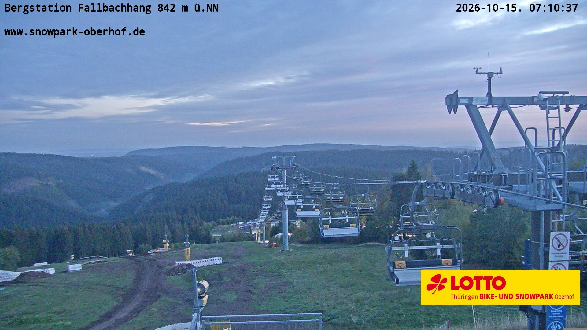 Archiv Foto Webcam Oberhof: Sessellift Fallbachhang Bergstation