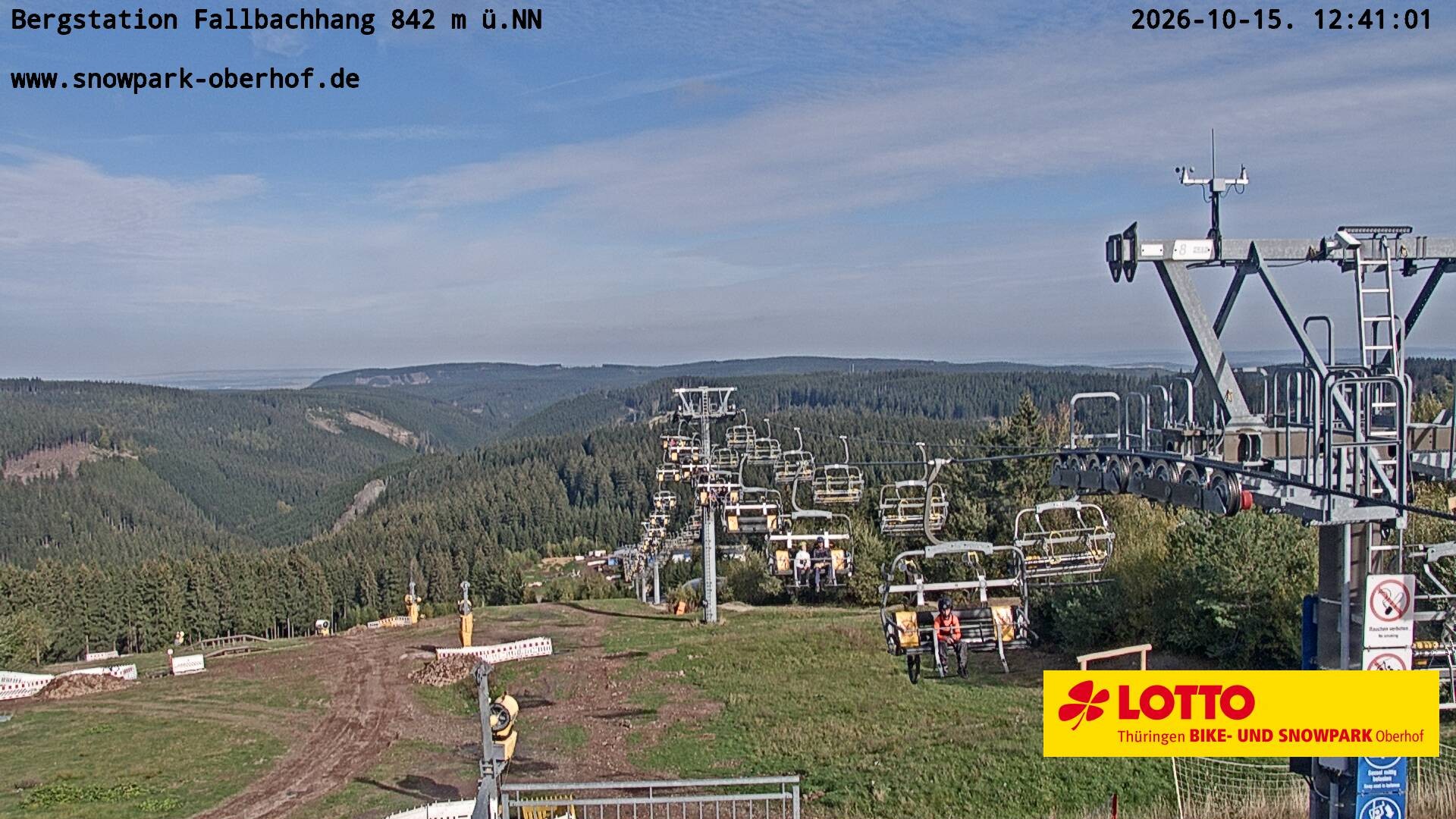 Archiv Foto Webcam Oberhof: Sessellift Fallbachhang Bergstation