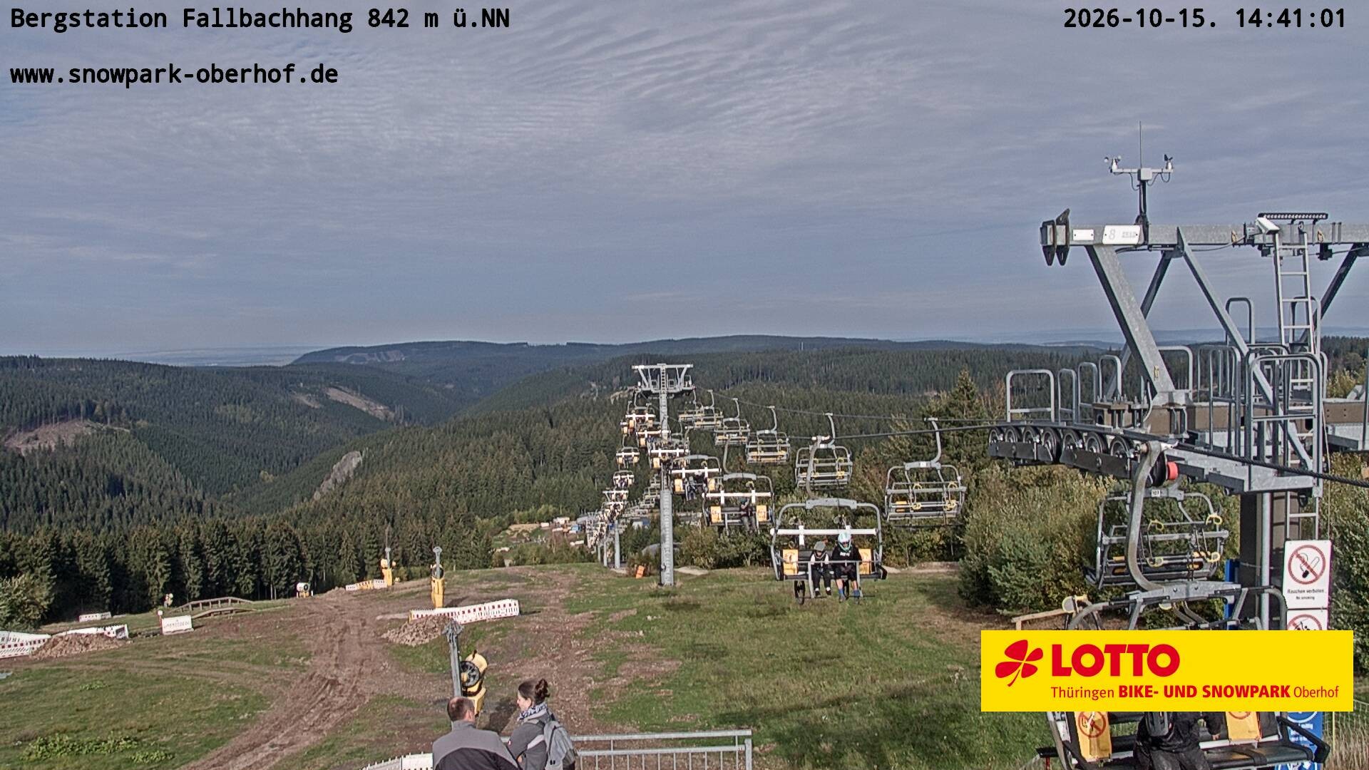 Archiv Foto Webcam Oberhof: Sessellift Fallbachhang Bergstation
