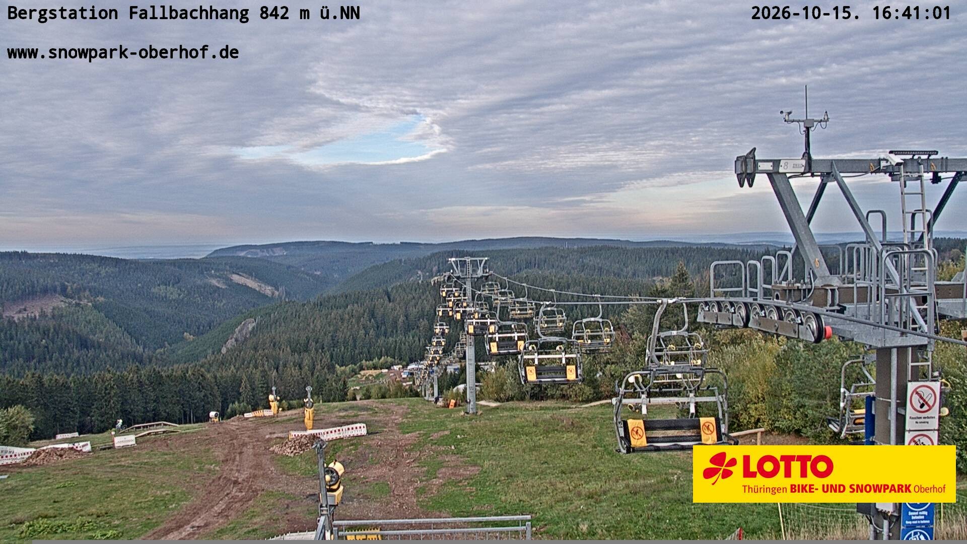 Archiv Foto Webcam Oberhof: Sessellift Fallbachhang Bergstation