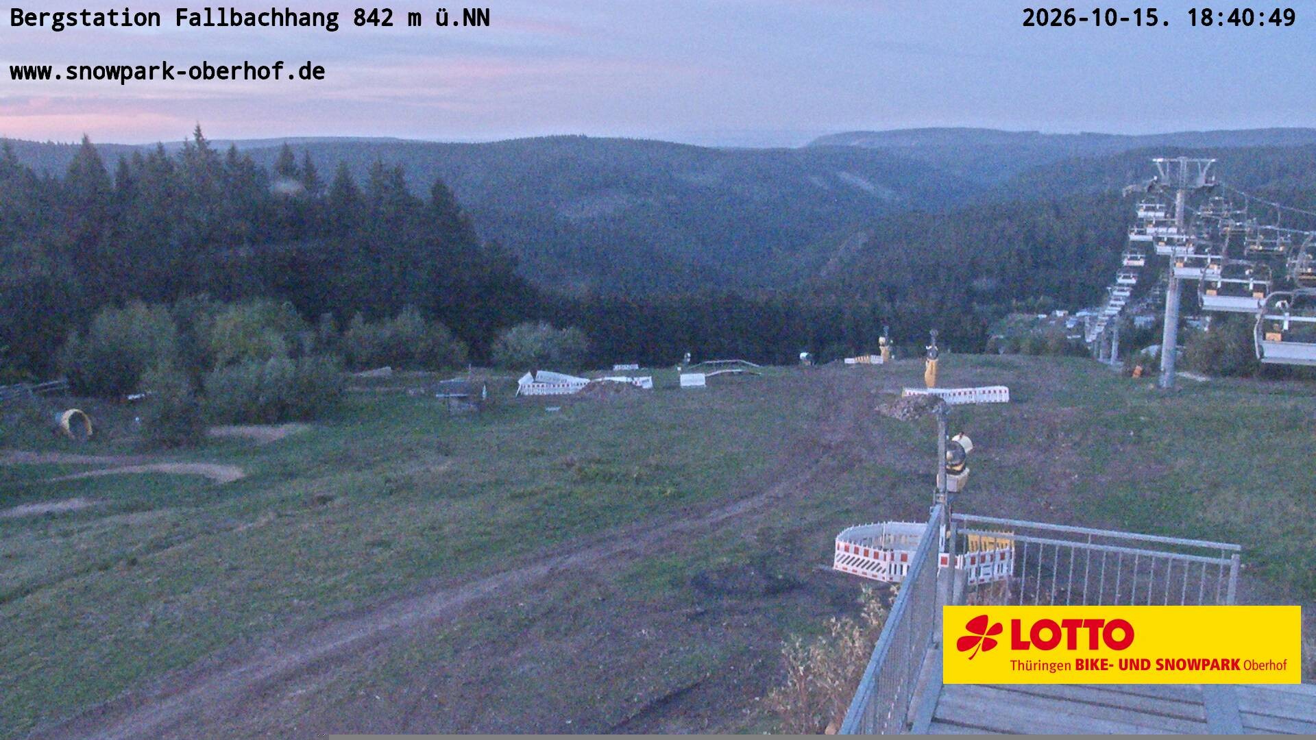 Archiv Foto Webcam Oberhof: Sessellift Fallbachhang Bergstation
