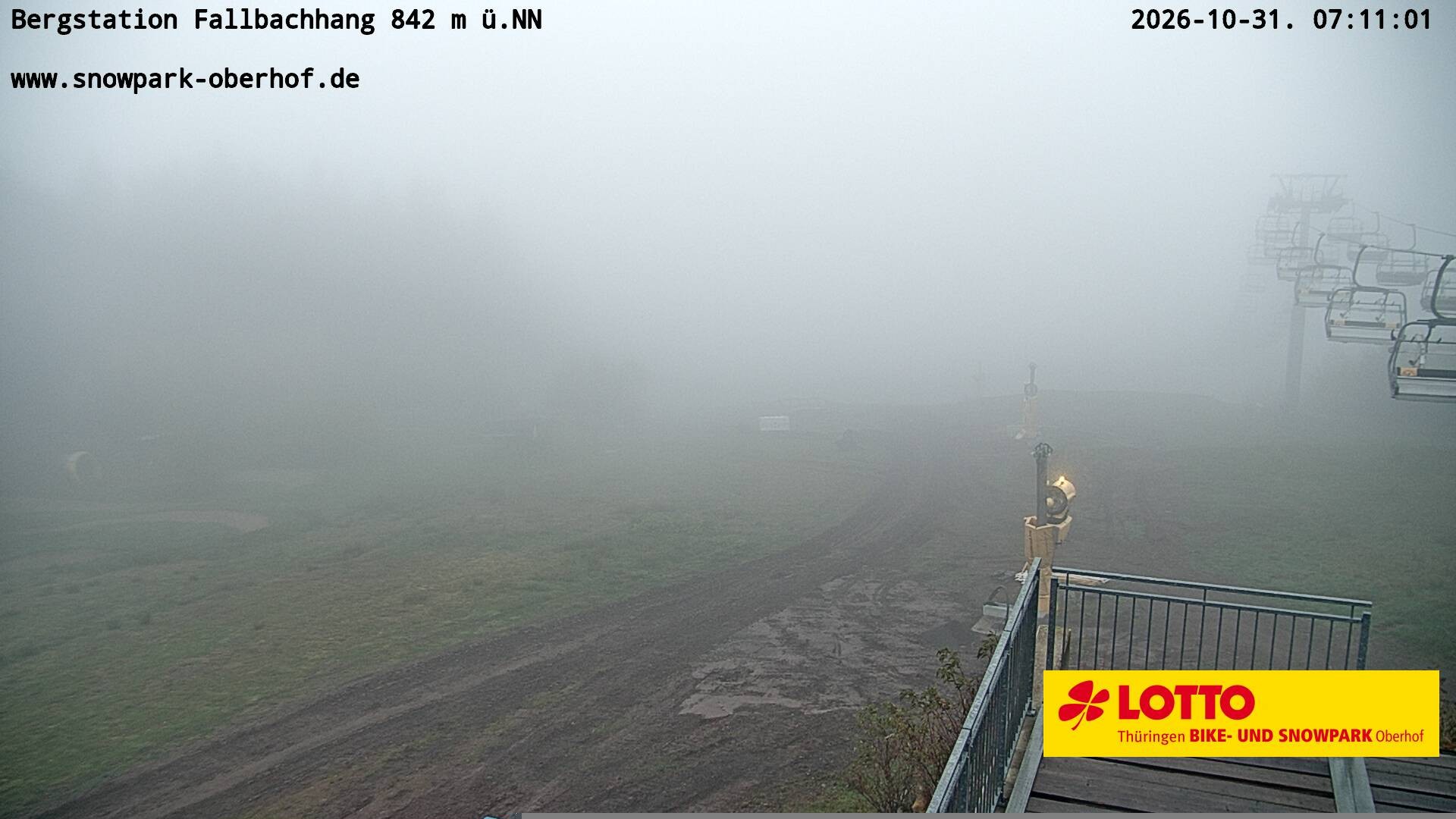 Archived image Webcam Oberhof: Chair Lift Fallbachhang