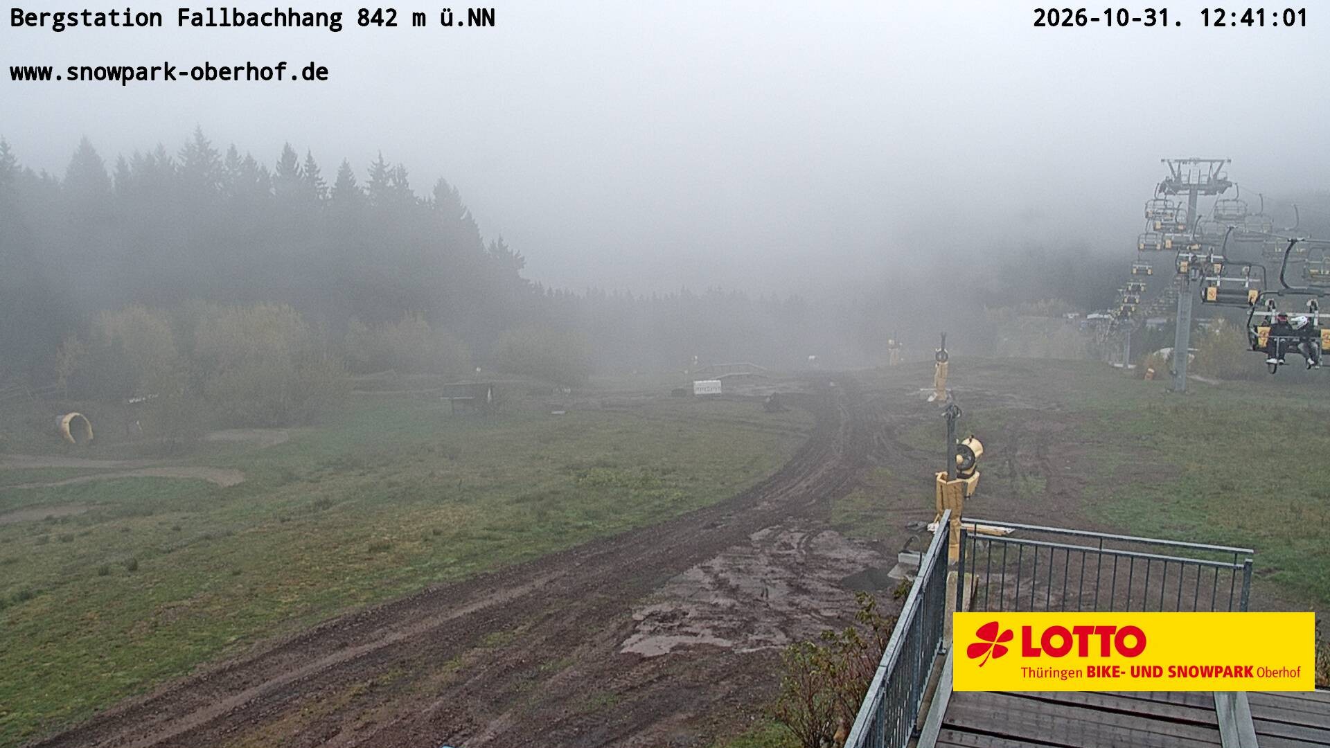 Archiv Foto Webcam Oberhof: Sessellift Fallbachhang Bergstation
