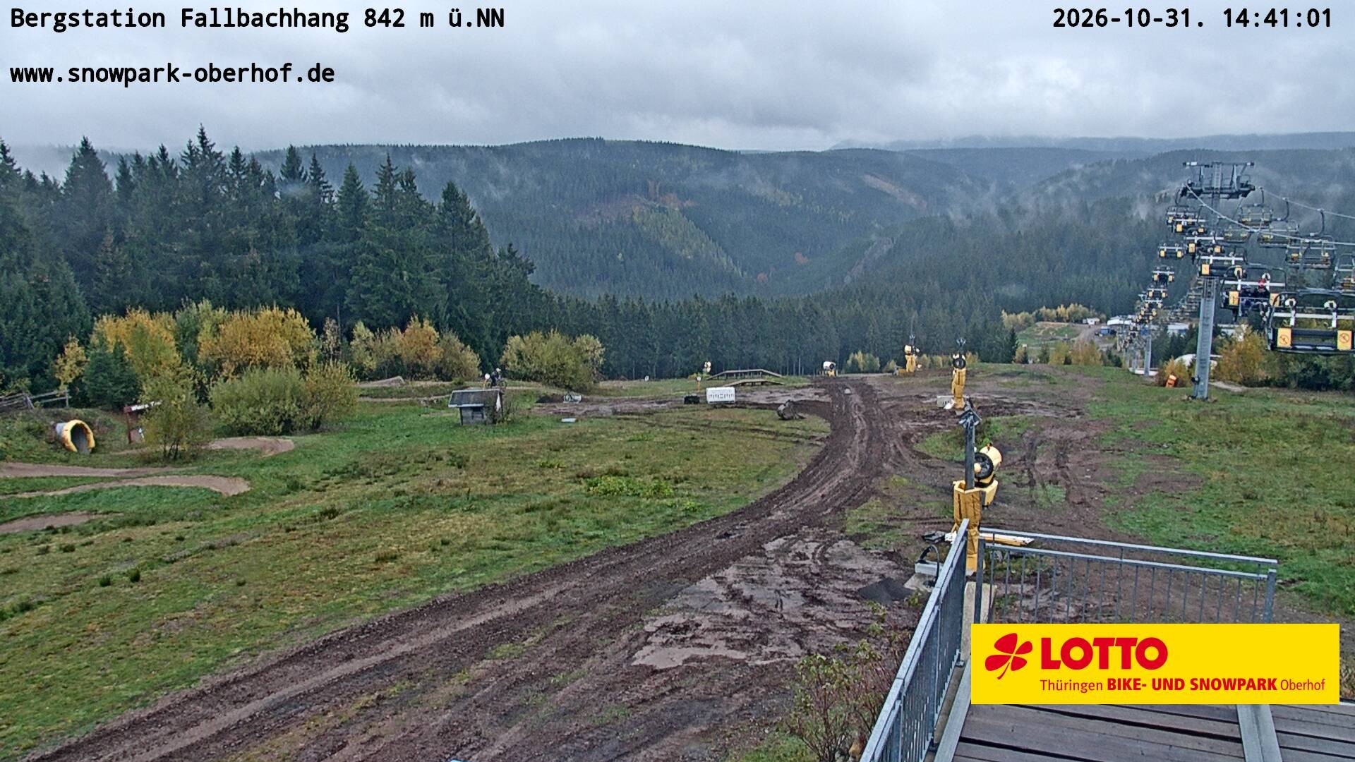 Archiv Foto Webcam Oberhof: Sessellift Fallbachhang Bergstation