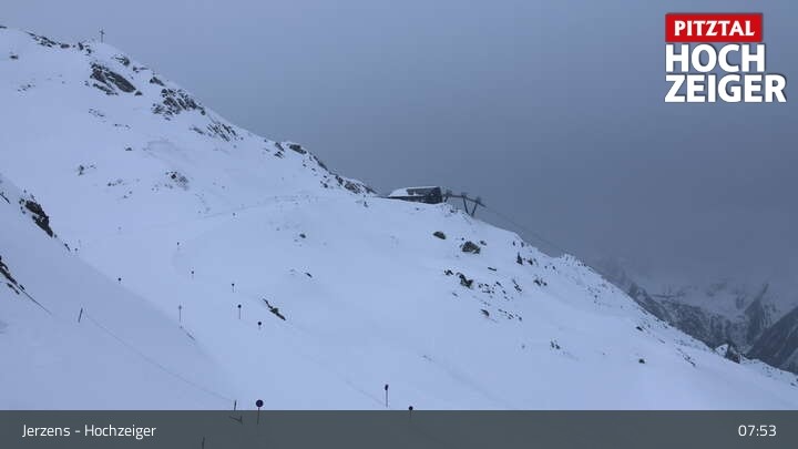 Archived image Webcam Pitztal - Hochzeiger Top station