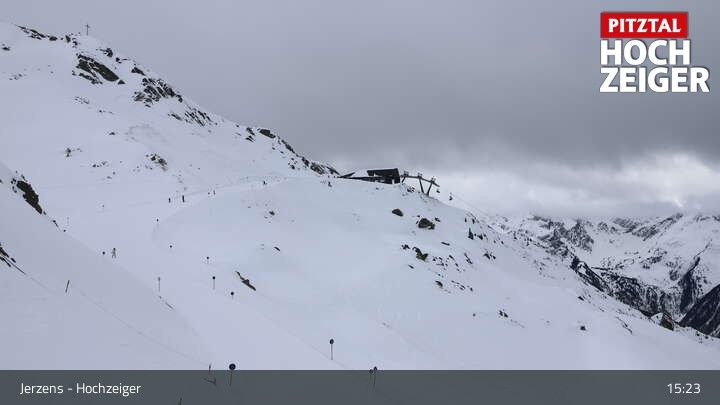 Archived image Webcam Pitztal - Hochzeiger Top station
