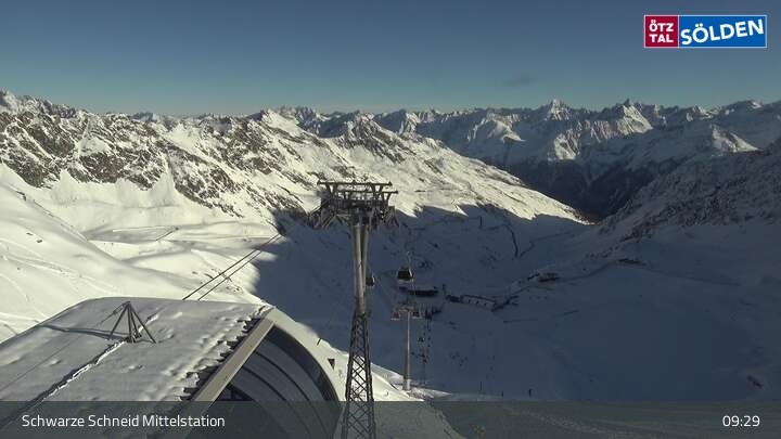 Archiv Foto Webcam Sölden - Gondelbahn Schwarze Schneid