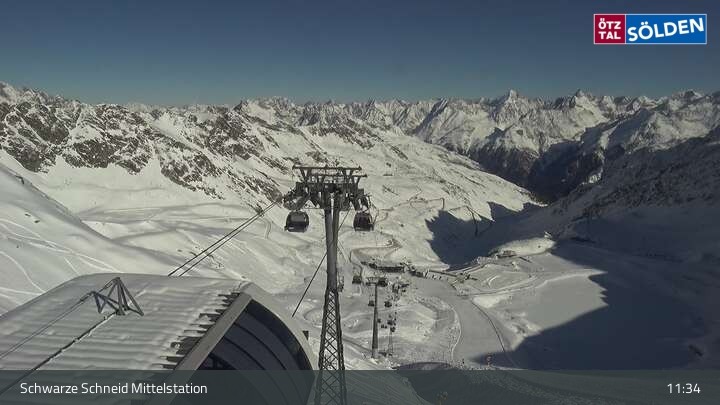 Archiv Foto Webcam Sölden - Gondelbahn Schwarze Schneid