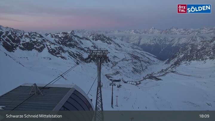 Archiv Foto Webcam Sölden - Gondelbahn Schwarze Schneid