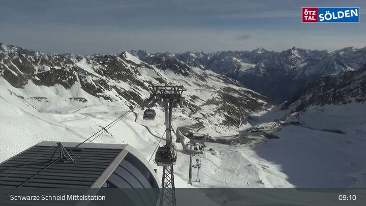Archiv Foto Webcam Sölden - Gondelbahn Schwarze Schneid
