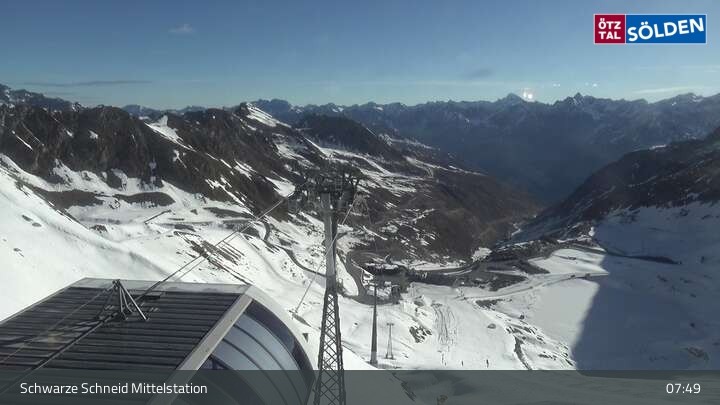 Archiv Foto Webcam Sölden - Gondelbahn Schwarze Schneid