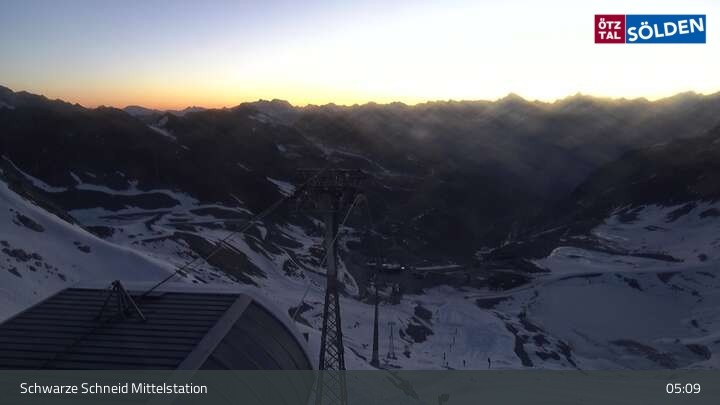 Archiv Foto Webcam Sölden - Gondelbahn Schwarze Schneid