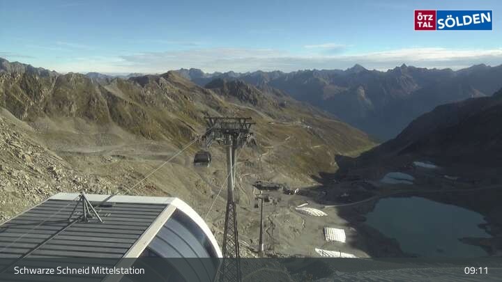 Archiv Foto Webcam Sölden - Gondelbahn Schwarze Schneid