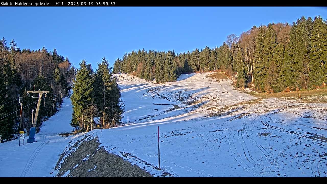 Archiv Foto Webcam Haldenköpfle - Blick auf Lift1