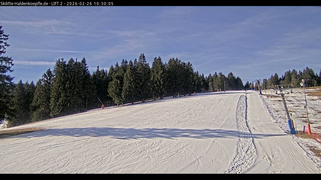 Archiv Foto Webcam Haldenköpfle - Blick zu Lift 2