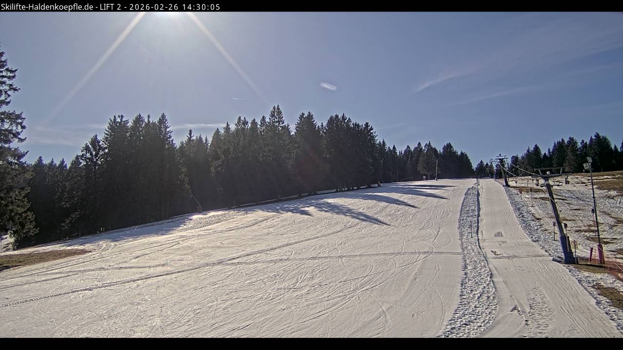 Archiv Foto Webcam Haldenköpfle - Blick zu Lift 2