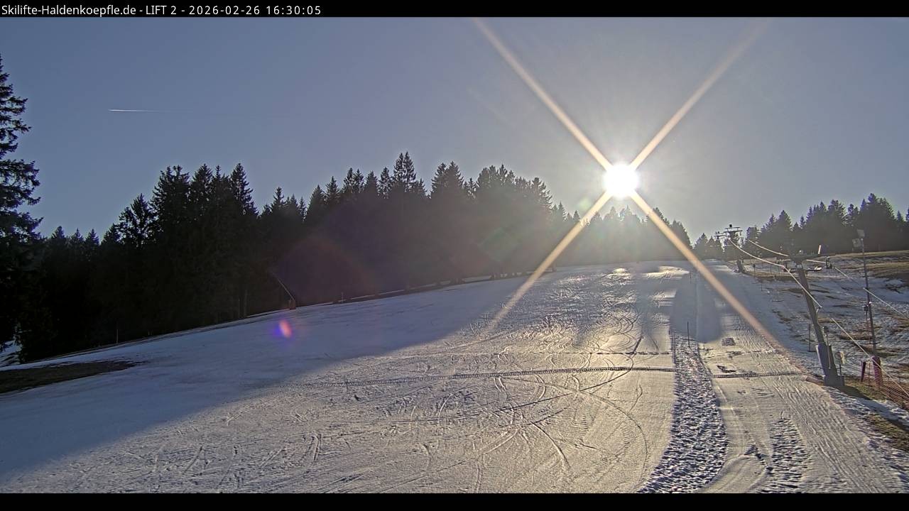 Archiv Foto Webcam Haldenköpfle - Blick zu Lift 2