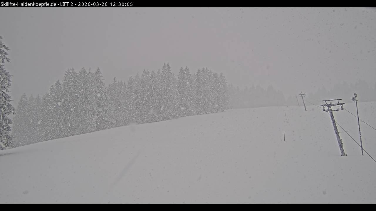 Archiv Foto Webcam Haldenköpfle - Blick zu Lift 2