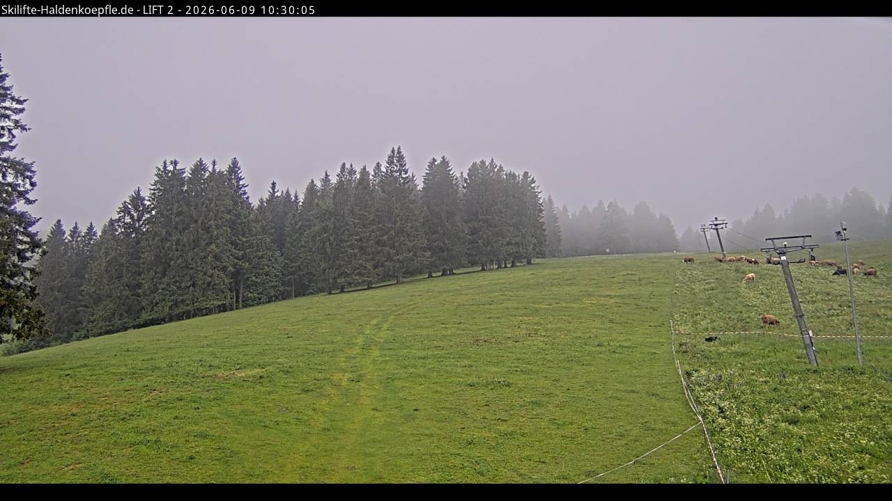 Archiv Foto Webcam Haldenköpfle - Blick zu Lift 2