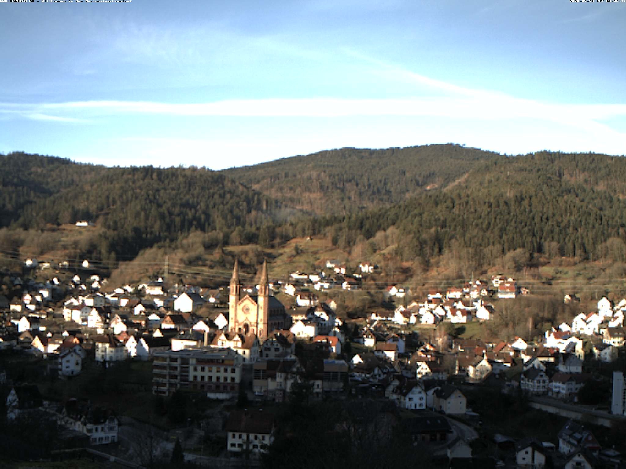 Archiv Foto Webcam Blick auf Forbach im Nordschwarzwald